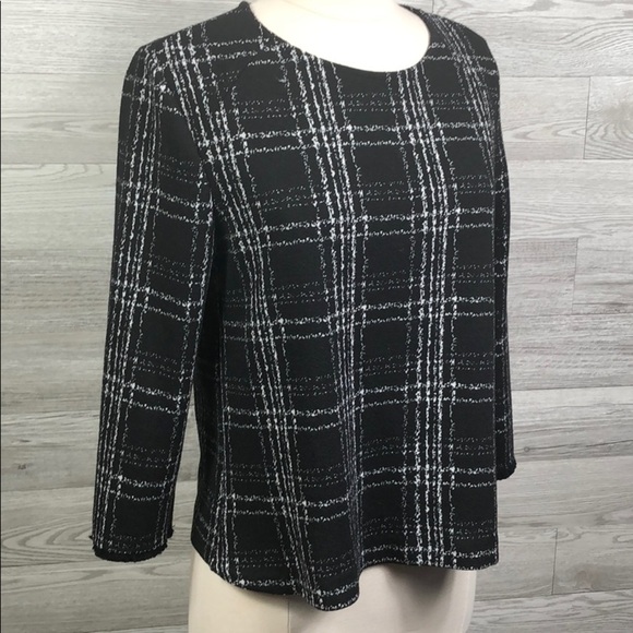 W5 Plaid Womens Crop Sleeve Top Shirt Career - Picture 4 of 10